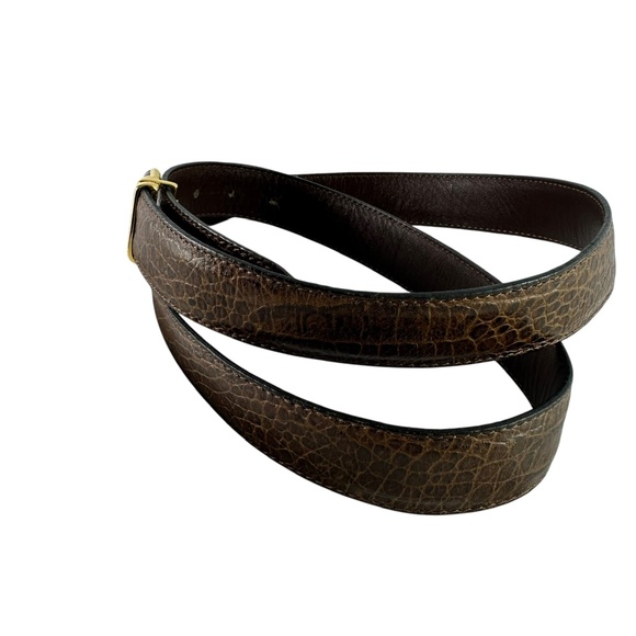 Vintage PHILIPPE CHARRIOL Rope Brown Genuine Leather Croc Pattern Belt Size 42 - Picture 3 of 11